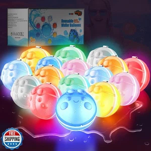 16 Stück LED Licht Wiederverwendbare Wasserballons, Sommerspielzeug für Jungen und Mädchen, Pool - Bild 1 von 5