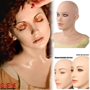 Silicone Realistic Female Face Mask Crossdresser Head Mask For women For Cosplay - Imagen 1 de 28