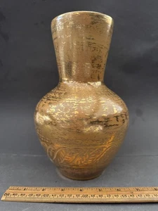 STANGL GRANADA 22K GOLD #5023 PAINTED 9 1/2" POTTERY VASE VINTAGE - Picture 1 of 7