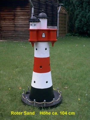 Leuchtturm Roter Sand aus Beton Hoch ca. 104 cm - Bild 1 von 4
