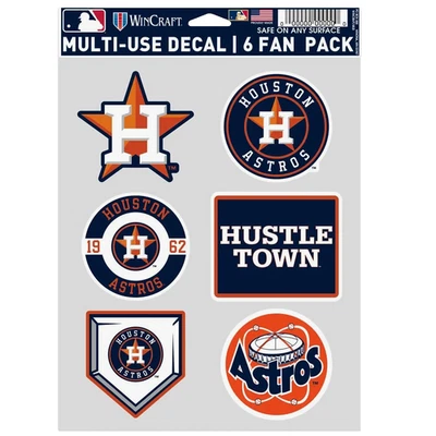 Houston Astros Multi-Use 6 Fan Pack MLB Decal Stickers *Free Shipping - Image 1 of 2
