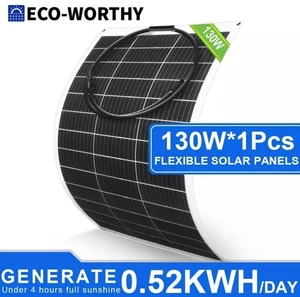Two Brand New π 130W ECO-WORTHY 12V Flexible Solar Panels - Picture 1 of 10