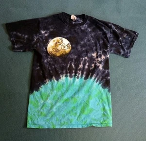 Vintage Authentic Peace Frogs T Shirt  tie Dye Frog In Moon Sz M - Picture 1 of 9