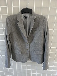 Chaqueta Blazer Escolar J.Crew Talla 4 Mezcla Lana Gris Dorado Botones Forrada Carrera - Imagen 1 de 10