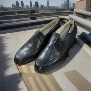 Naturalizer Womens Madison Black Leather Loafers Slip On Size 10W with Box - Picture 1 of 11