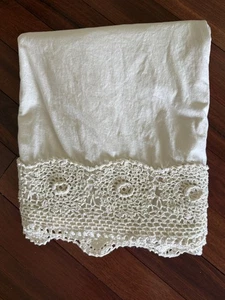 Volles doppeltes flaches Blatt Häkel Bordüre Landhaus Cottagecore viktorianisch - Bild 1 von 3