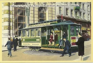 Postal de San Francisco CA "Cable Car at Powell & Market Streets" California - Imagen 1 de 2
