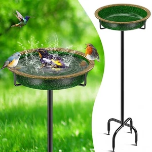 38In Metal Bird Bath for Outside, Vintage Freestanding Birdbaths & Birdfeeder... - Picture 1 of 5