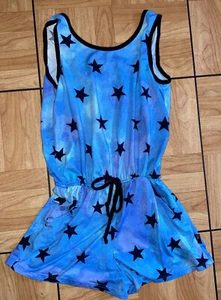 Pixie Lane Girls Kids Size 5 Blue Tank/shorts Romper W stars On It - Picture 1 of 2