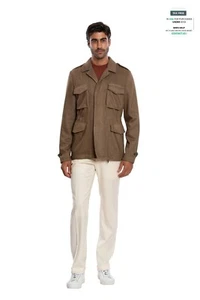 $2200 BOGLIOLI MILANO Brown Tweed Field Jacket Coat Wool Cashmere 40 US / 50 EU - Picture 1 of 7