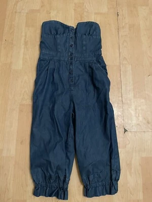 Mono vaquero sin tirantes BUILT BY WENDY talla XS para mujer recortado trasero F11 Foto 1 de 4