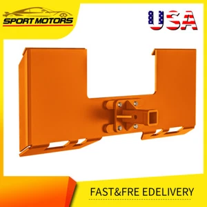Skid Steer Quick Attach 3/8" Mount Plate Removable W/ 2" Hitch Orange Finish - Picture 1 of 9