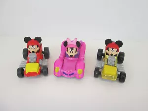 Disney Mickey Mouse Roadster Racers Diecast LOT 3 Cars Minnie Red Gold 3" Mattel - Picture 1 of 8