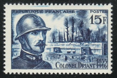 France 1956 MNH Mi 1080 Sc 788 Emil Driant, battle of Verdun, WWI ** - Image 1 of 2