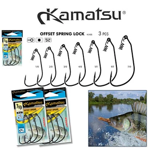 Kamatsu Offset Spring Lock Hooks Cheburashka Weedless Pike Predator Wide Gap Sea