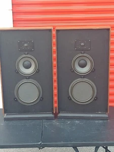 Vintage 1980's REALISTIC Optimus 27 Thin Mid-Century Speakers w/Passive Radiator - Picture 1 of 10