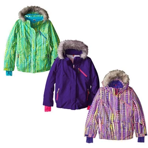 Spyder Winter Snow Coat for Girl's - Hooded Jacket Lola - Removable Hood & Trim - Picture 1 of 4