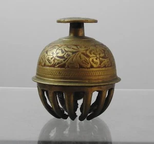 Vintage verzierte geätzte Messing Glocke Dekor Ornament 3" W26 - Bild 1 von 10