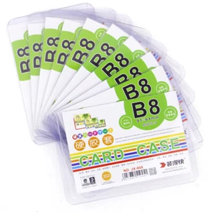 10 Pcs Clear Hard Plastic Protective Sleeve Clip Stamp Notes Photo Card Case B8 - Picture 1 of 6