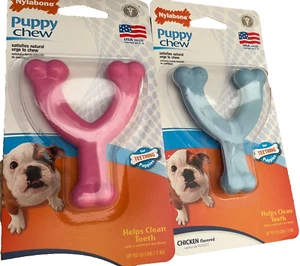 2 Nylabone Soft WishBone Cachorro Masticar Hueso Princesa Rosa y Príncipe Azul Perro Juguete Xs/Sm - Imagen 1 de 1