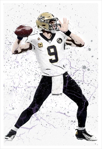Drew Brees - Splatter Art poster print Cover