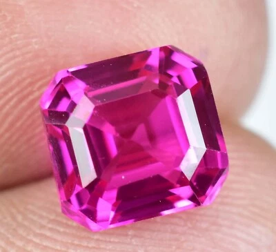 Stunning 3.90 Ct Natural Mogok Pink Ruby Emerald Cut Certified Loose Gemstone - Image 1 of 4