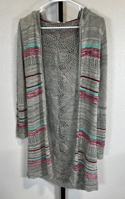 Cárdigan con capucha gris multicolor talla S Jolt para mujer Foto 1 de 4