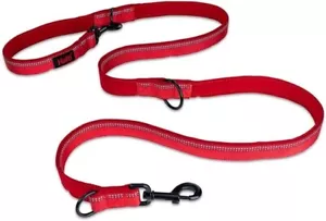 HALTI Double Ended Dog Lead - Red. Adjustable, Reflect. Large - 45KG (Up To 2m). - Picture 1 of 9