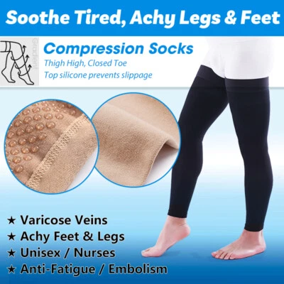 Compression Socks Hose Travel Flight Maternity Nurse Medical 23-32mmHg Stockings - Bild 1 von 4