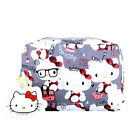New Japan Sanrio Hello Kitty Lesportsac GRAY LARGE Pouch Cosmetic Makeup Case
