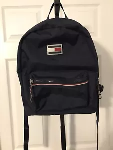 Vintage Tommy Hilfiger Sportrucksack blaue Flagge Abzeichen Ripstop Logo gefüttert - Bild 1 von 4