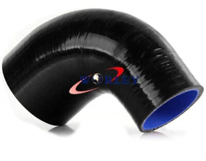 Silicone Hose 2.5" 3" inch 64mm to76mm Reducer 90 Degree Elbow Intake Pipe BLACK - Picture 1 of 6