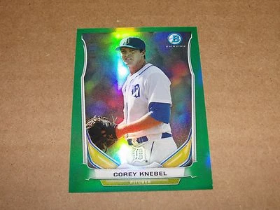 2014 Bowman Chrome COREY KNEBEL Mini Green Prospect RC/10 Milwaukee BREWERS - Image 1 of 2