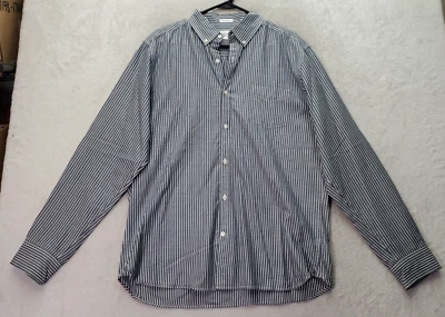 Lucky Brand Dress Shirt Mens L Gray Pinstripe White Label Fit Collar Button Down - Image 1 of 4