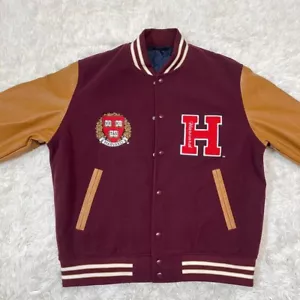 GU UNIQLO Men's M (US S) Letterman Jacket Stajan Harvard University Logo - Picture 1 of 11
