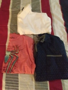 bundle of mens shirts size large marvel blue white short sleeve with collar - Picture 1 of 10