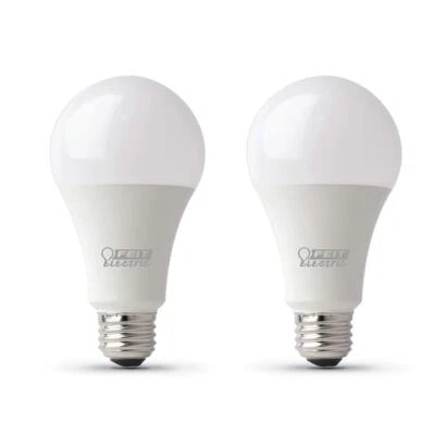 Feit Electric 2 Pack Dimmable Bright White A19 LED Light Bulbs 3000K 1600 Lumens - Image 1 of 4