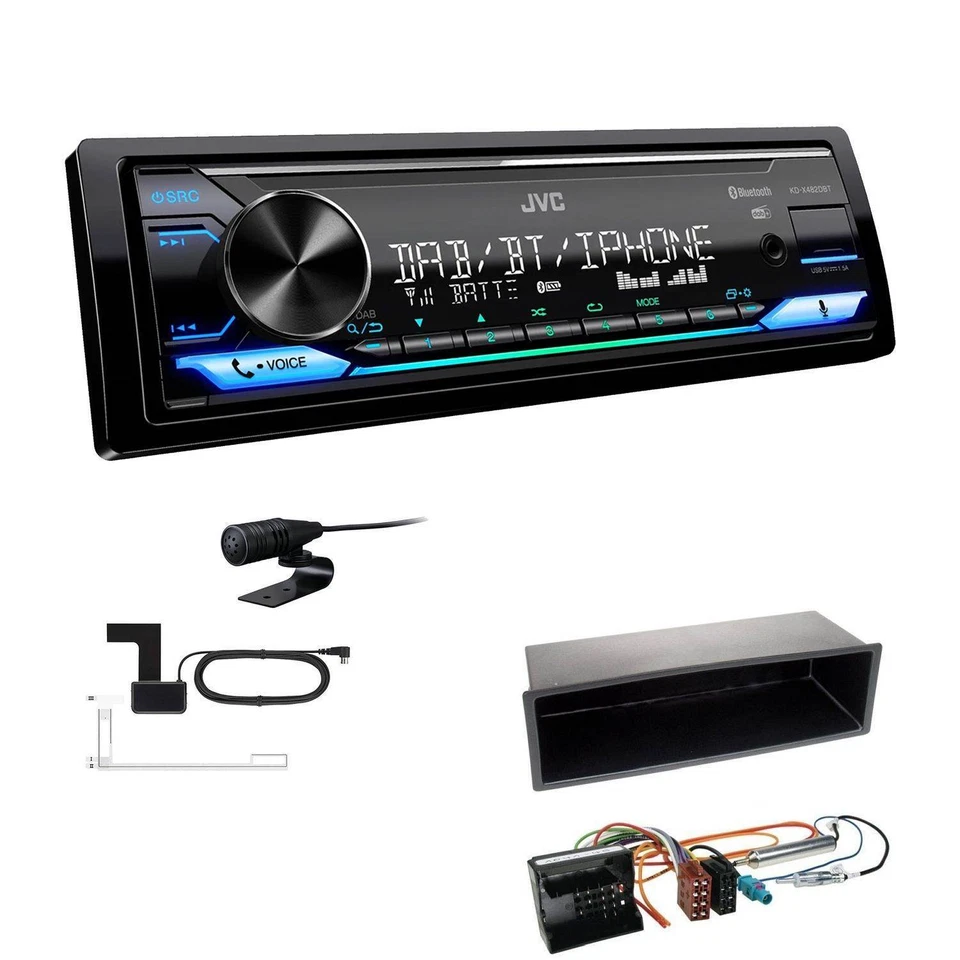 JVC Digital 1-DIN Autoradio DAB+ Bluetooth für Renault Clio III 2005-2012 - Bild 1 von 4