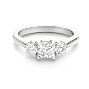 2.00 Ct Princess Real Moissanite Wedding Engagement Ring 14K Solid White Gold A - Picture 1 of 12