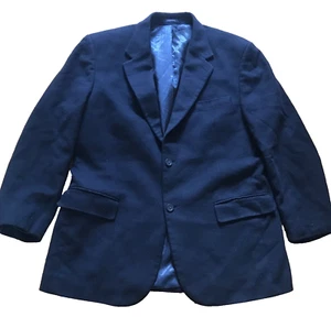 Club Room Blazer Sport Coat Jacket Men 46 L Black Wool Cashmere 2 Button Preppy - Picture 1 of 9