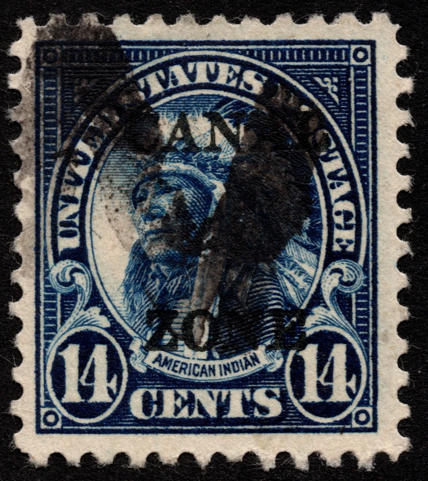 Canal Zone Stamp Scott #89 Used F-VF 14 Cents Deep Blue Perf 11 Type B Overprint - Image 1 of 1