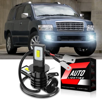 Kit de bombillas antiniebla LED H3 6000K blancas súper brillantes para Infiniti QX56 2004-2010 Foto 1 de 4