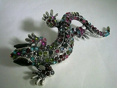 БУЛАВКА ЯЩЕРИЦЫ С СИНЕ-ЗЕЛЕНЫМИ КРАСНЫМИ КРИСТАЛЛАМИ И ГЛАЗАМИ ЧЕРНОГО ОНИКСА ИЗ НЕРЖАВЕЮЩЕЙ СТАЛИ  - Изображение 1 из 4