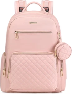 Diaper Bag Backpack,Baby Bags for Boy Girl,Quilted Diaper Bags for Mom (Pink) - Picture 1 of 7