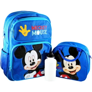 Disney Mickey Mouse 16" Large Backpack Bundle with Lunch Bag and Water Bottle - Picture 1 of 8