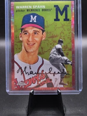 2023 Topps Chrome Platinum Anniversary - Warren Spahn #438 Toile Rose Gold /75 - Image 1 of 2