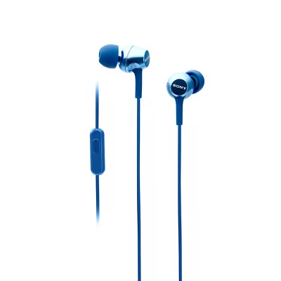 Sony MDR-EX255AP Auriculares intrauditivos con cable con micrófono (azul) Foto 1 de 4