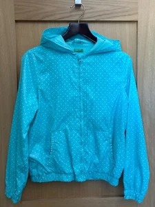 BENETTON Girls Blue GreenWindbreaker Hooded Jacket 13-14 Years 3XL - Picture 1 of 5