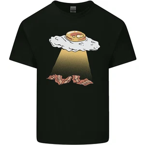 Bacon Abduction Funny Alien UFO Food Mens Cotton T-Shirt Tee Top - Picture 1 of 21