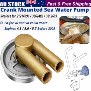 21214599 Crank Mounted Raw Sea Water Pump for Volvo Penta 4.3 5.0 5.7L 3862482 - Picture 1 of 15